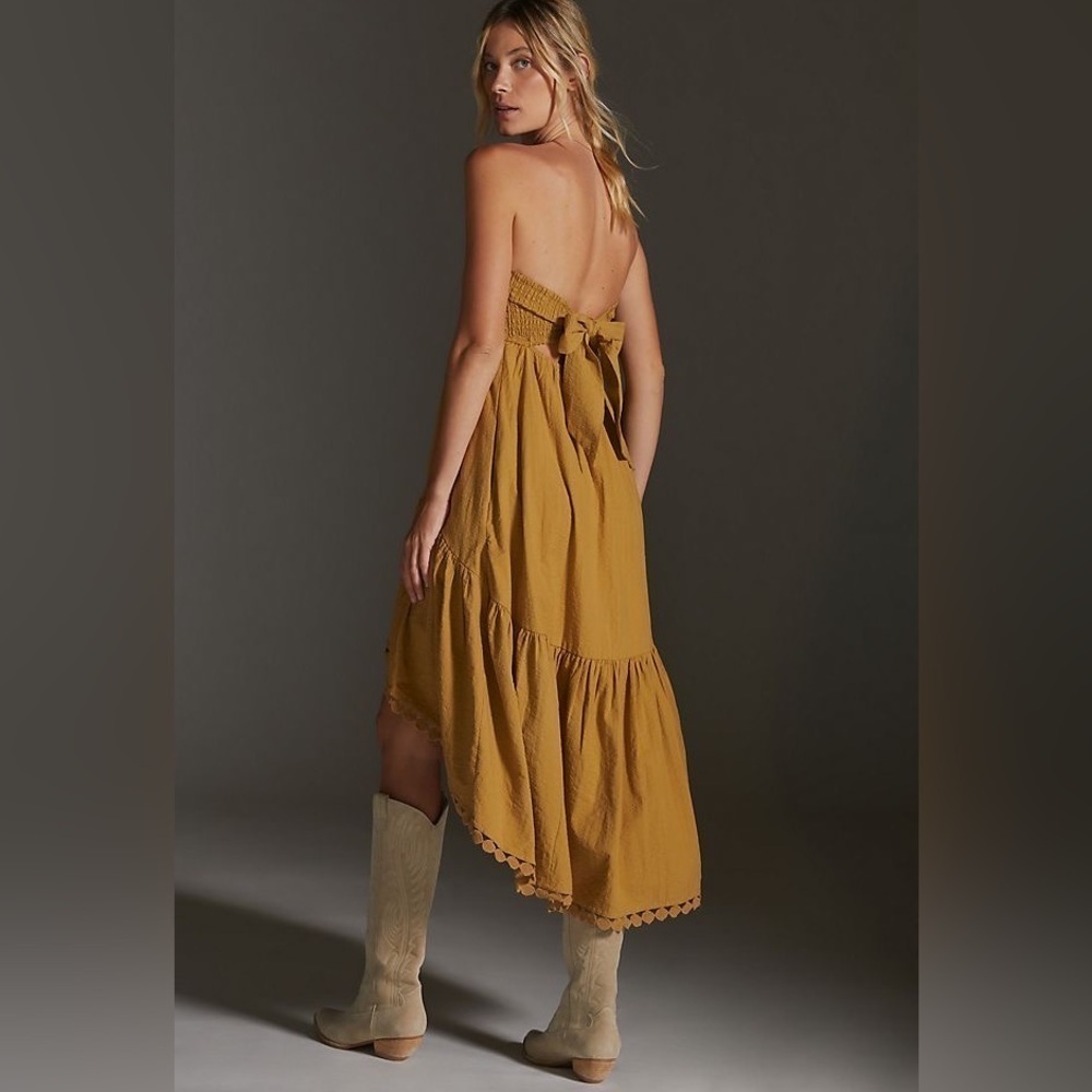 Anthropologie Maeve High-Low Strapless Midi Dress - Picture 3 of 5